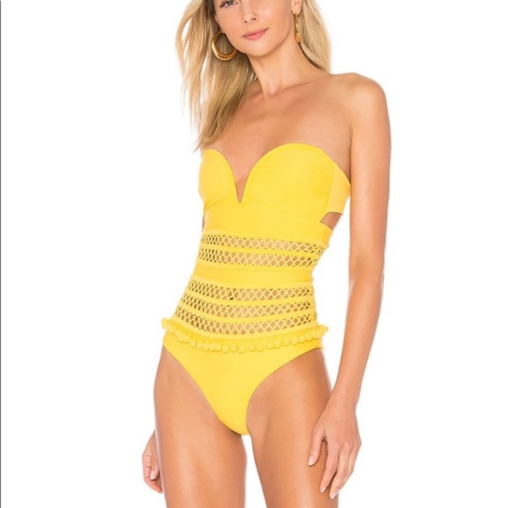 Make Offer TULAROSA Nina Lemon Pom 1pc Swimsuit